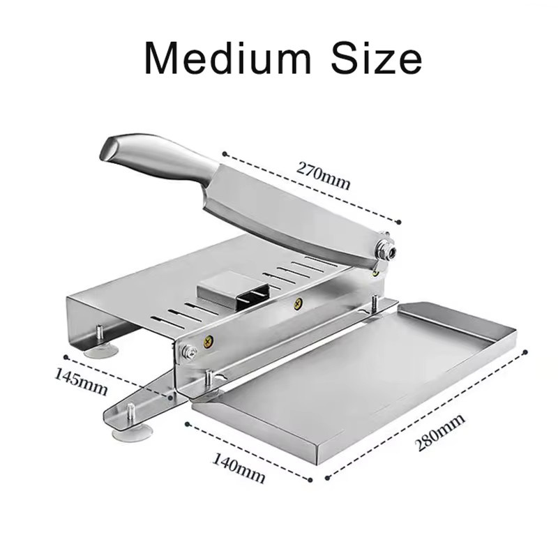 MAIRUIS Fleisch-Guillotine aus Edelstahl zum Hacken von Knochen und Geflügel, Silber - Bild 3