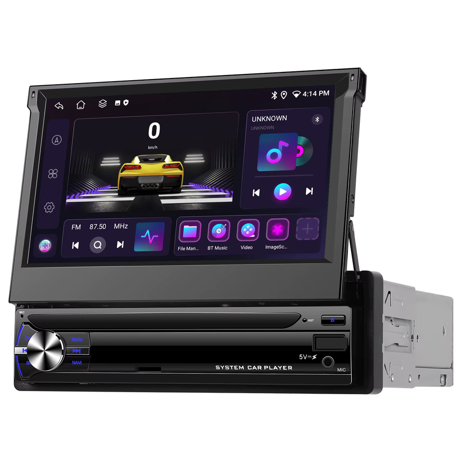 Podofo 1Din Carplay Auto Radio mit Android Auto, GPS Navigation, WLAN, Bluetooth und DSP, Schwarz - Bild 6