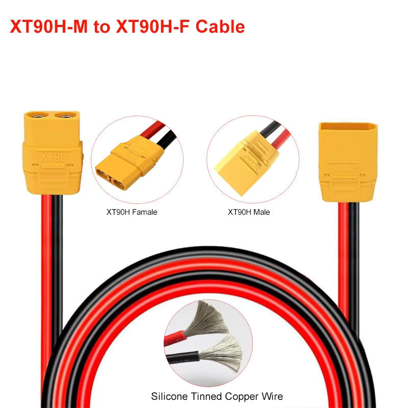 bytebattle XT90 zu O-Ring Verbindungskabel aus 10 AWG Silikondraht für Lithium-Polymer-Batterien, Länge: 1 m bis 10 m - Bild 3