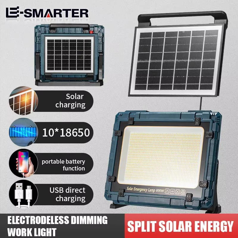 ESMARTER Solar LED Flutlicht in Schwarz für Outdoor, Garten und Camping als tragbare Notfallbeleuchtung - Bild 6