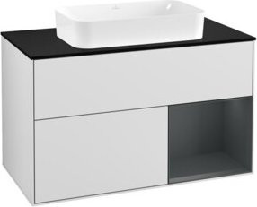 V&B Finion Waschtischunterschrank mit Abdeckplatte in Blau und Weiß, B: 100 cm, T: 50,1 cm - Bild 1