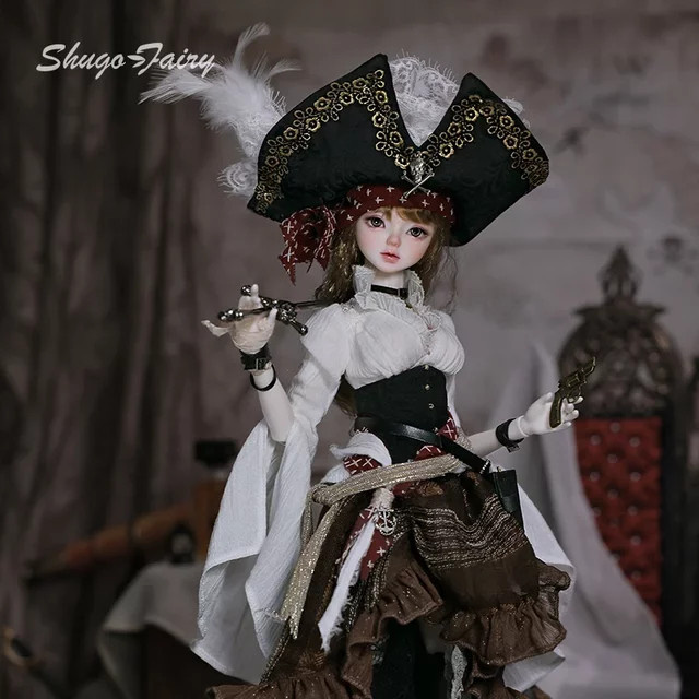 ShugaFairy Lynn Bjd Puppe, 1/4 Bariy Körper, Mittelalterlicher Meereskrieger Piratenkapitän, Bewegliche Gelenke, vollständiges Modepuppen-Outfit - Bild 1