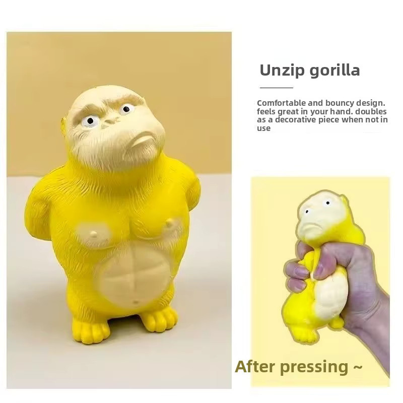 Gorilla Dekompression Pinch Toy, gelb - Bild 2