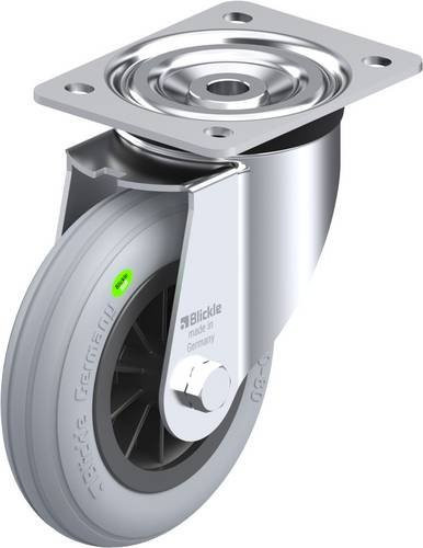 Blickle Lenkrolle L-VWPP 160G-SG in Grau und Schwarz mit Stahl- und Kunststoffkomponenten, Rad-Durchmesser: 160 mm, Tragfähigkeit: 70 kg - Bild 1
