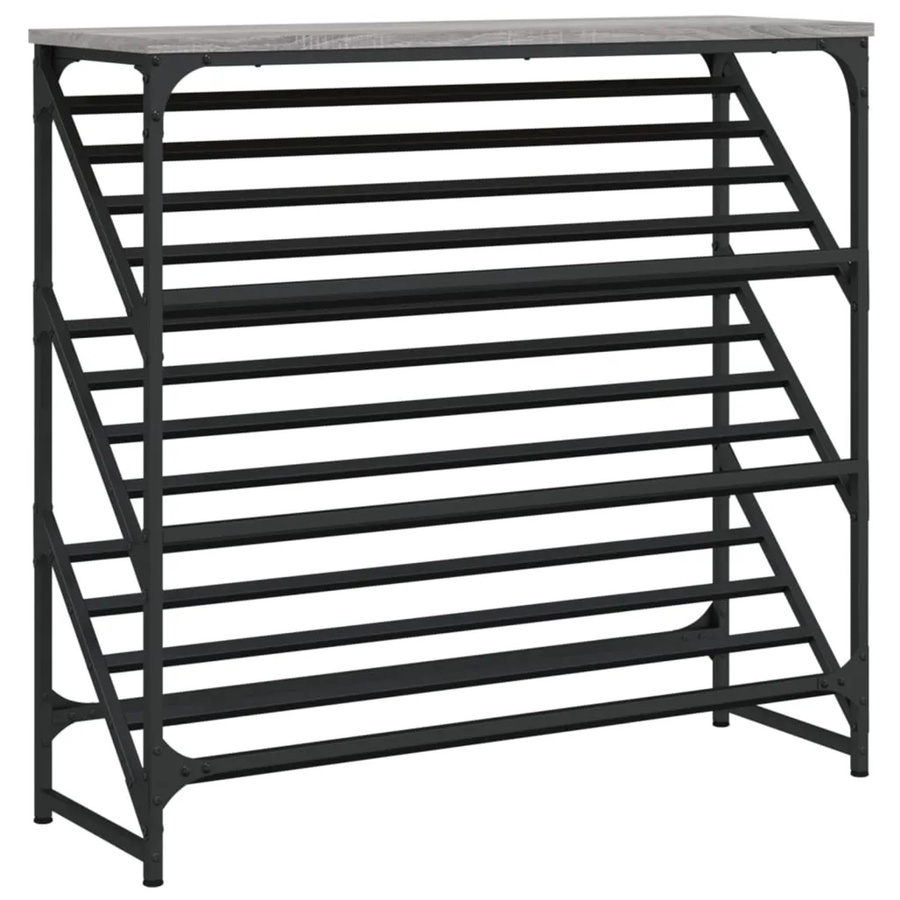 vidaXL Schuhregal Grau Sonoma B/T/H: 90 x 30 x 85 cm aus Holzwerkstoff - Bild 2