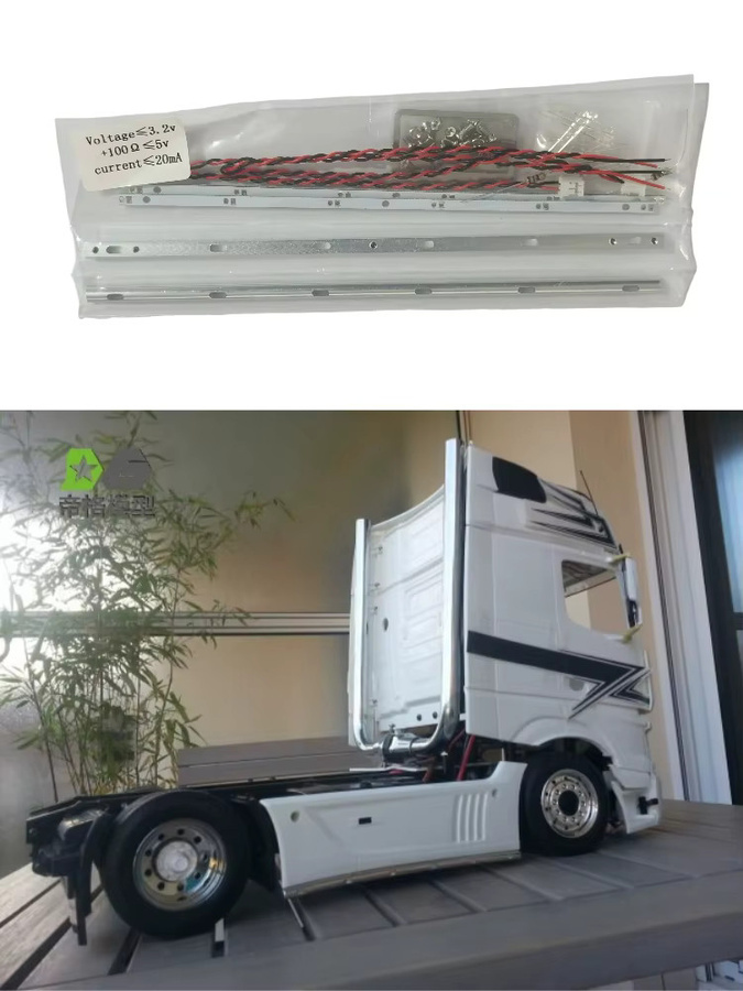 Tamiya Spielzeug-LKW, Metall-Seitenrock, Lichtmarkierung, LED-Licht, Zubehör - Bild 5