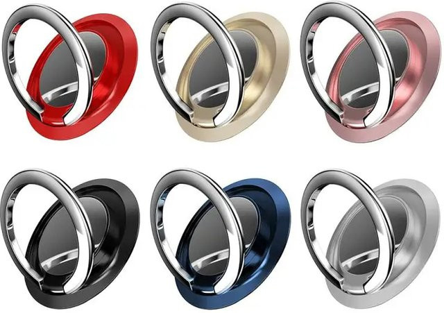 Fomscvka Magnetischer Fingerring-Halter für Mobiltelefone, 360 Grad drehbarer Handy-Rückseiten-Aufkleber in Gold - Bild 1