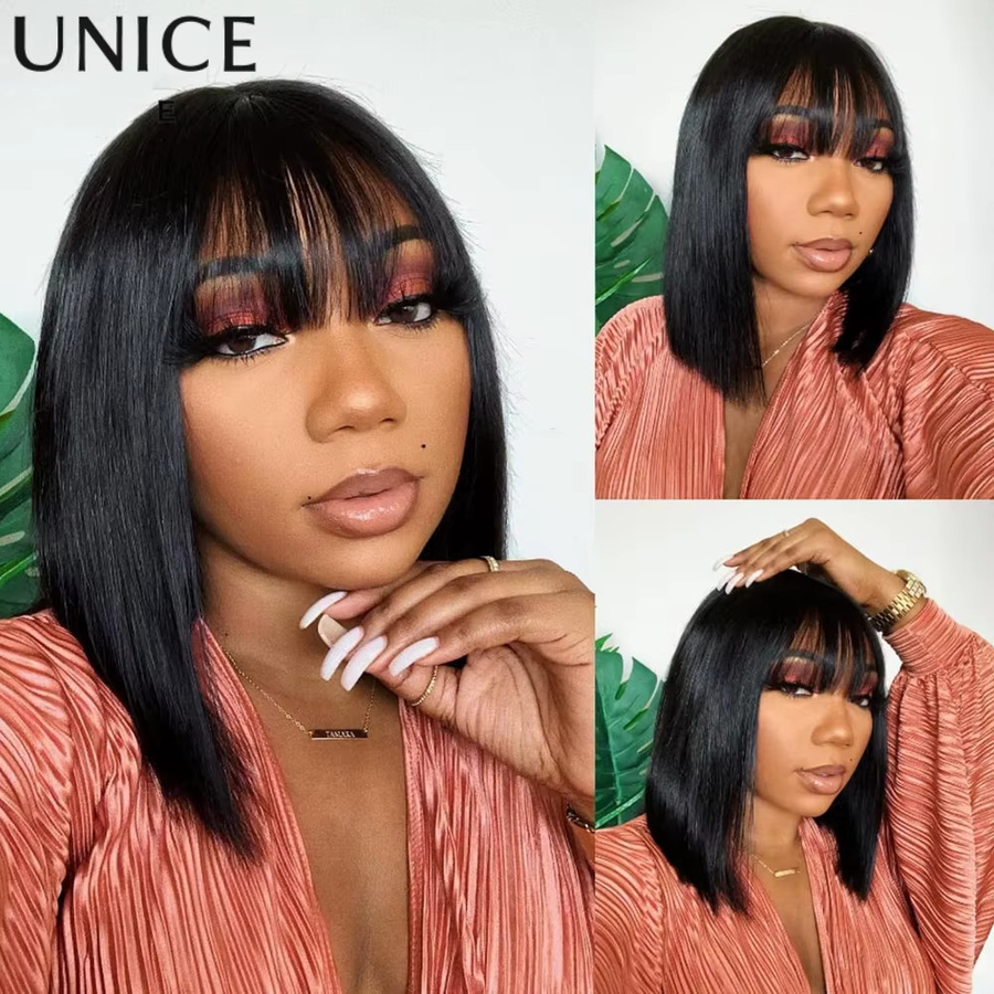 UNice Hair Bob-Perücke mit Pony, 100 % Echthaar, Damen - Bild 4