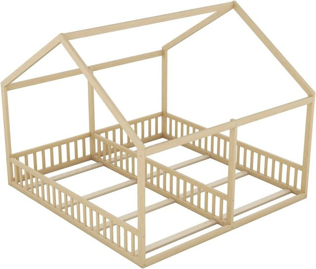 okwish Einzelbett für Kinderzimmer mit 2in1 Funktion in Natur, B/T/H: 90 x 200 x 187 cm - Bild 1