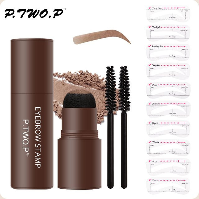 PTWOP Augenbrauen-Stempel-Shaping-Set, Light Brown, Matt, Damen - Bild 1