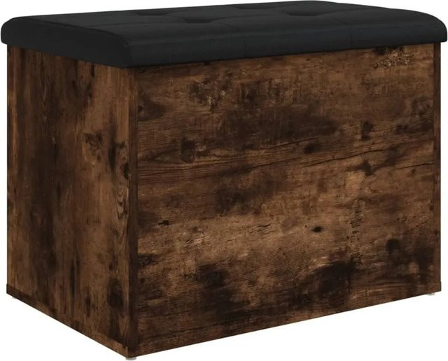 DELUKE Sitzbank JONA mit Stauraum in Räuchereiche und schwarzem Kunstleder, B/T/H: 62 x 42 x 45 cm - Bild 1