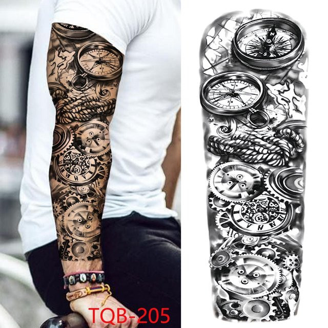 Temporäre Tattoo-Ärmel Flower Love, Unisex - Bild 1