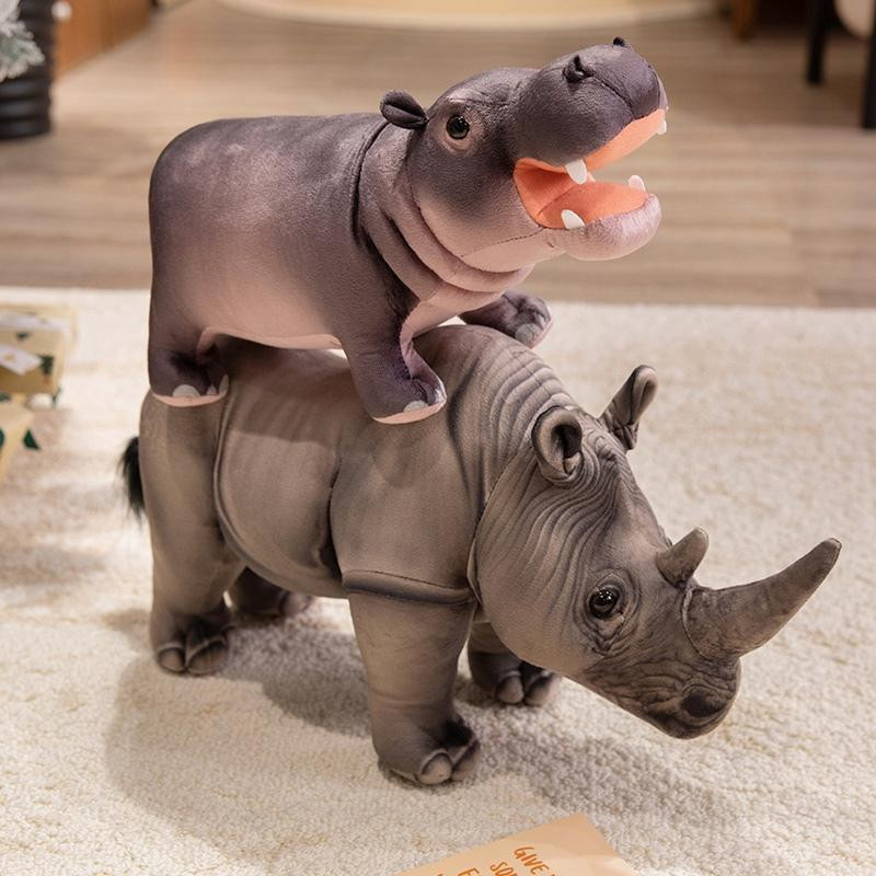 GDzaccly Nashorn Flusspferd Tiere Plüsch Puppen Kissen - Bild 3