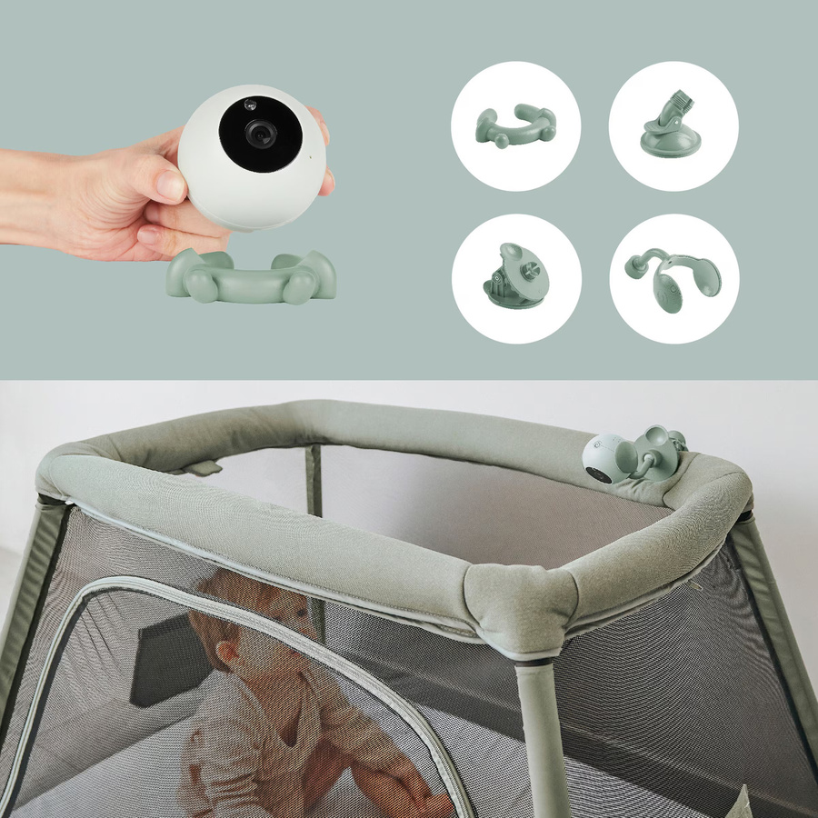 Babymoov Babyphone Yoo Go Plus HD Audio-Video Überwachungssystem mit Kamera, Nachtsicht und Gegensprechfunktion in Grün - Bild 2