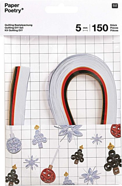 Rico Design X-MAS Paper Poetry Quilling Bastelset weiß 150-teiliges Set - Bild 1