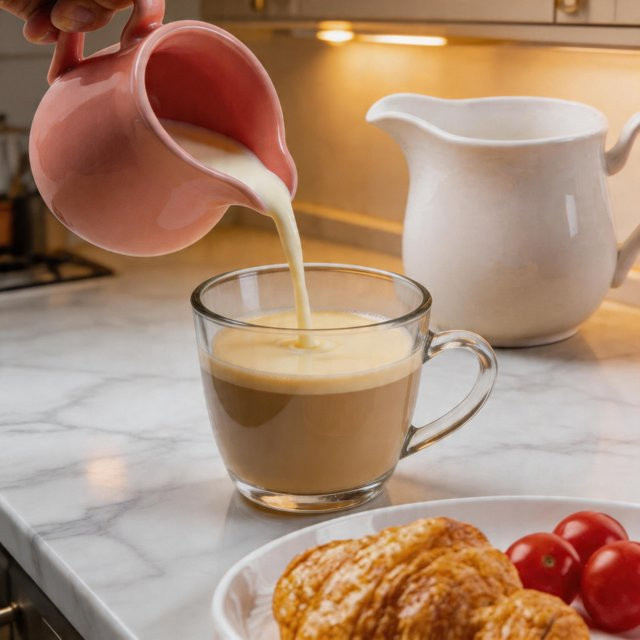 Yolife Keramik-Milchaufschäumkrug Set in Weiß und Pink, 2 Stück, Volumen: 230 ml und 350 ml - Bild 1