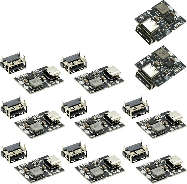 ICGOICIC Lithium-Ionen-Akkupack mit integriertem Ladungsmodul, Typ-C-Eingang 5 V 2 A und USB-A-Ausgang, Schwarz - Bild 1