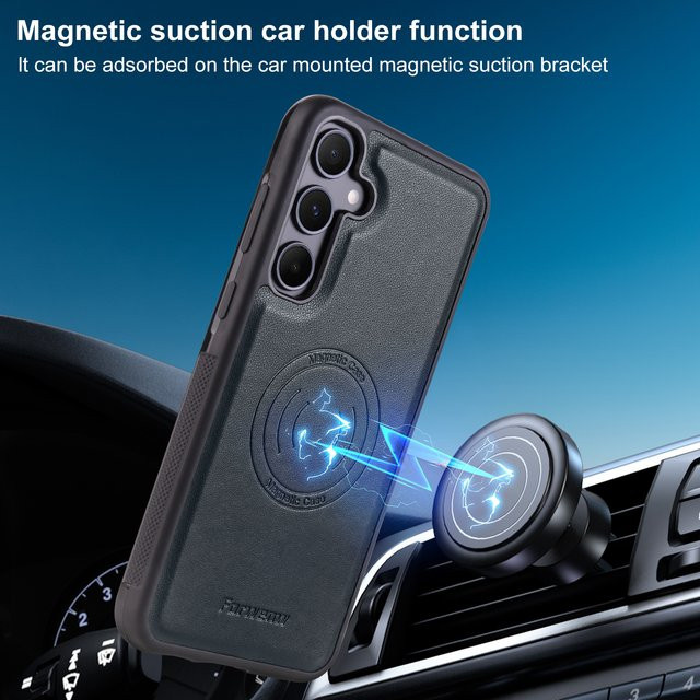 Luxus Leder Schutzhülle mit MagSafe für Samsung Galaxy A15 A25 A35 A55 A16 A36 A56 A17 Business Anti-Drop Case - Bild 1