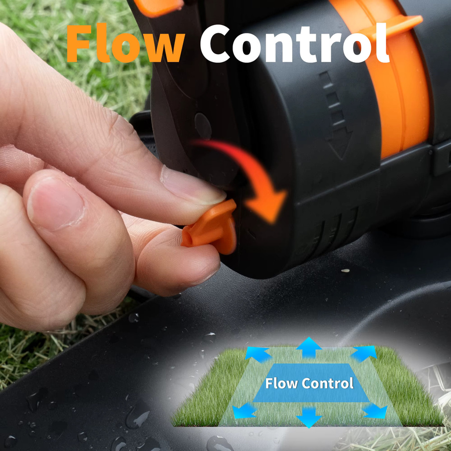 Diivoo Mini Turbo Oszillierender Gartensprinkler in Schwarz mit einstellbarer Reichweite und Durchflussrate - Bild 5