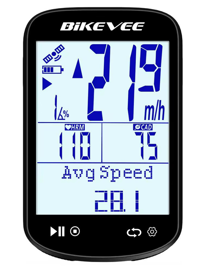 Bikevee Multifunktionaler kabelloser GPS-Fahrradcomputer mit Hintergrundbeleuchtung, Bluetooth und ANT+ Link, Farbe: Schwarz - Bild 6