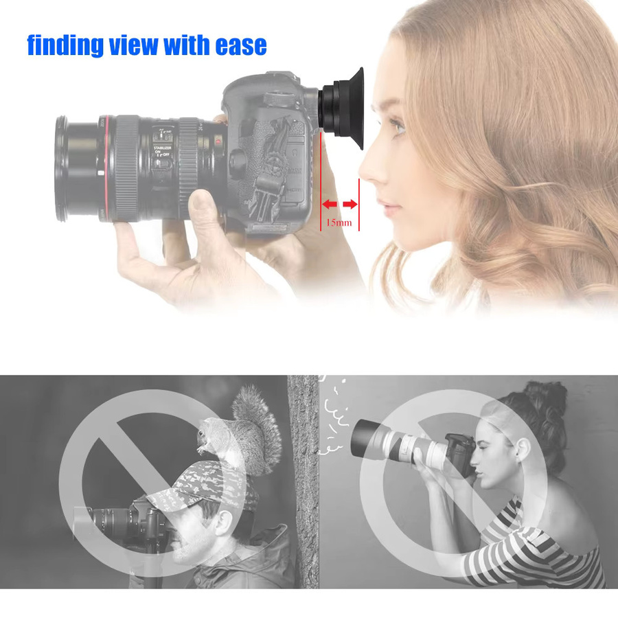 Arealer Fixfokus Augenmuschel Lupe Sucher Okular 1,51x für DSLR Kameras Schwarz - Bild 2