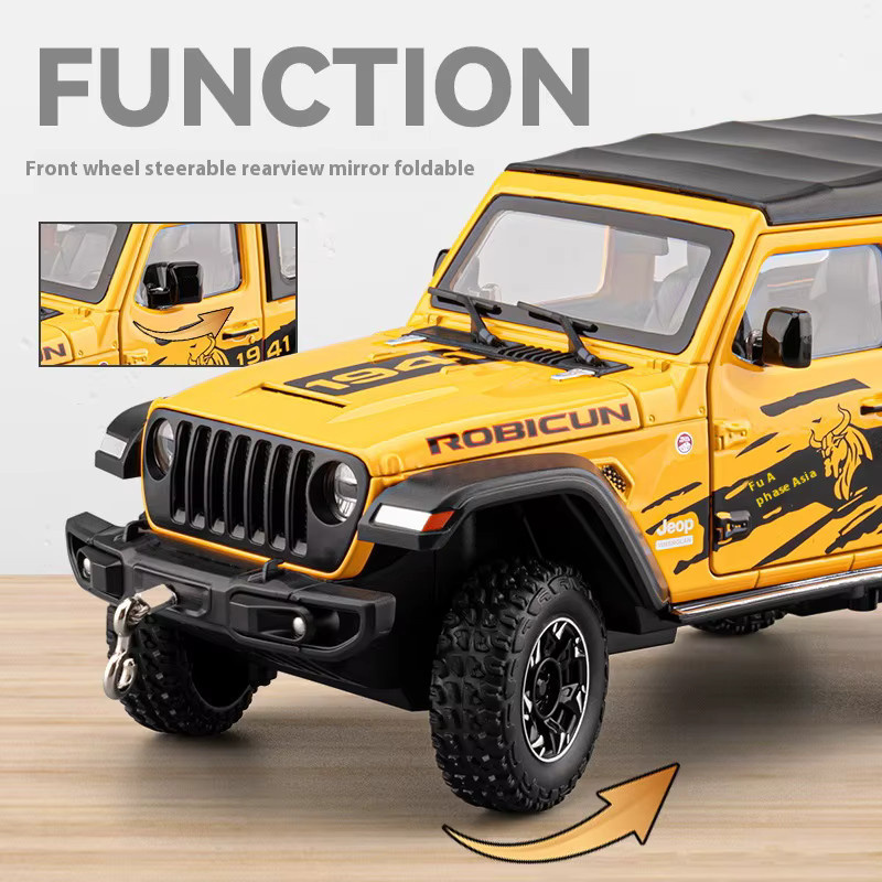 CCA Dual-Form-Jeep, Legierungsmodell, 1:24, mit Licht und Sound, Gelb - Bild 3