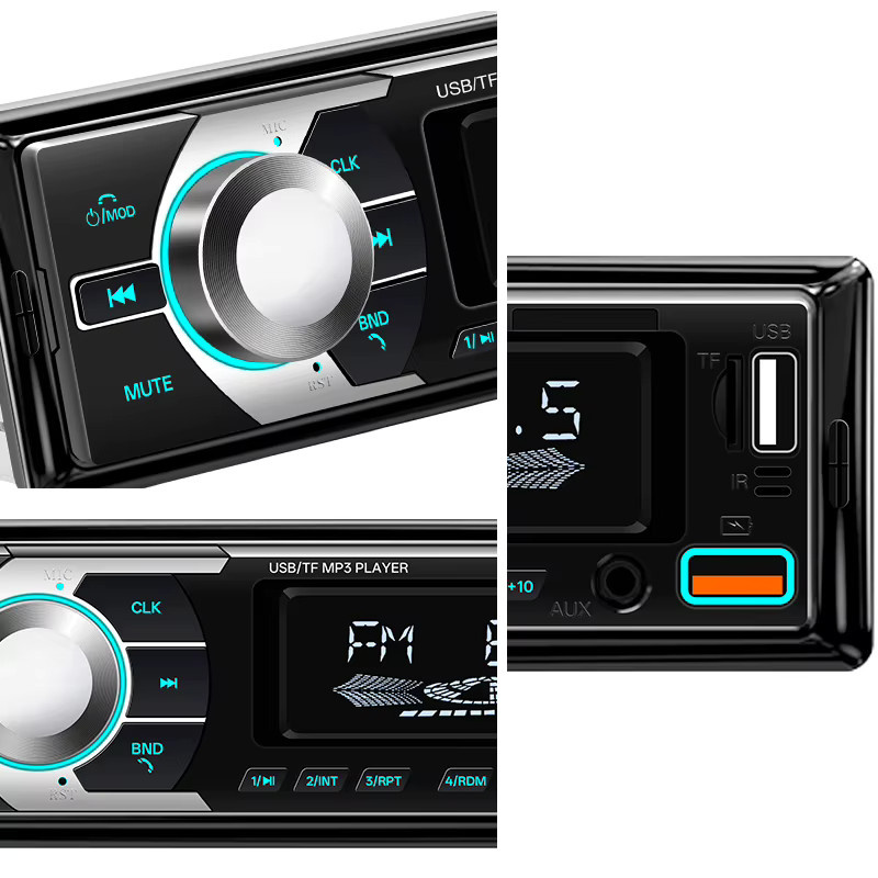 Hippcron 1 Din Stereo Multimedia MP3 Player Autoradio mit FM, USB-A, TF und AUX Eingang in Schwarz - Bild 5