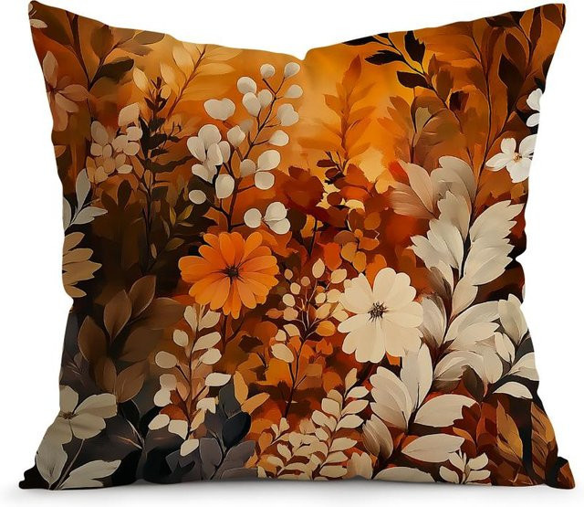 JMG Clothing Kissenbezug Herbstpflanzen aus Polyester in Orange, B/H: 45 x 45 cm - Bild 1