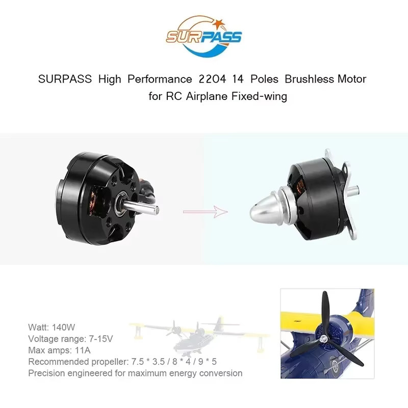 Übertreffen Hobby Bürstenloser Motor, 4-teiliges Set, Metall, Schwarz - Bild 2