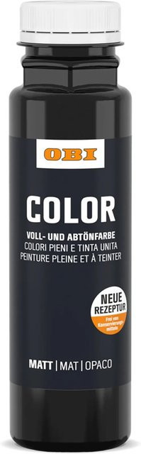 OBI Color Voll- und Abtönfarbe Schwarz, wasserbasierte Dispersionsfarbe, 0,25 l - Bild 1