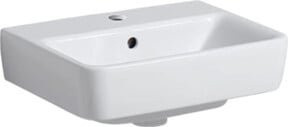Geberit Aufsatzwaschtisch Renova Plan aus Keramik in Weiß mit Überlauf B/T: 45 x 34 cm - Bild 1