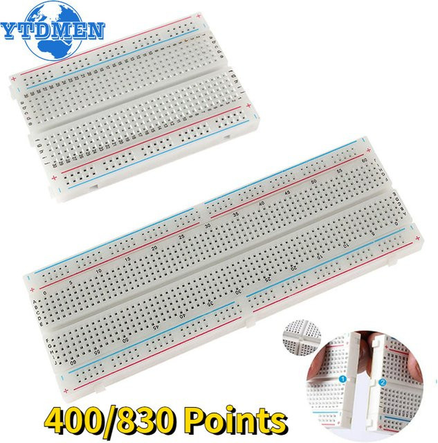 YTDMEN Breadboard MB-102 Lötfreies Testboard für DIY-Entwicklungen, Weiß - Bild 1