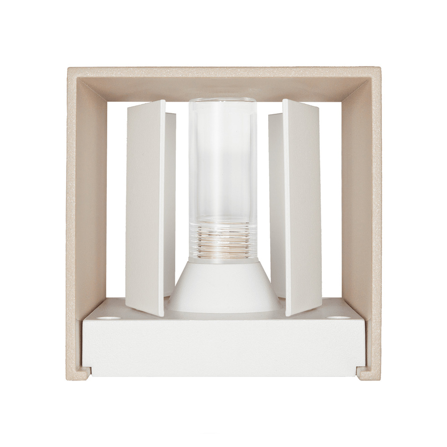 Luxvenum Wandleuchte CUBE in Champagnergold aus Aluminium mit einstellbarer Abstrahlung, Up & Down Lichteffekt und IP54 Schutz für Außenbereich und Badezimmer - Bild 1