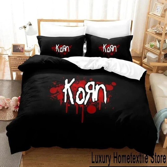 Bettwäsche-Set Korn Rock mit 3D-Druck von Binchi Outdoor Product, Farbe Schwarz, Material Mikrofaser, B/H: 140 x 210 cm - Bild 1