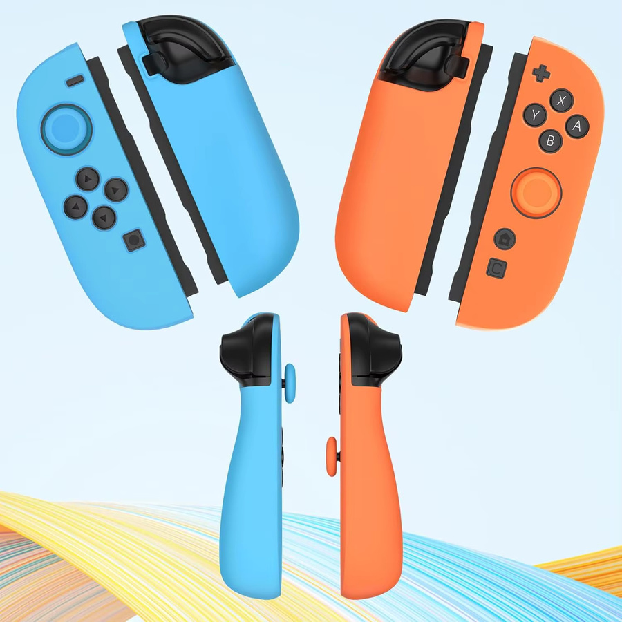 Nintendo Switch 2 Silikon-Schutzhülle für Joy-Cons mit Thumbstick-Griffkappen in Schwarz und Multicolour - Bild 3