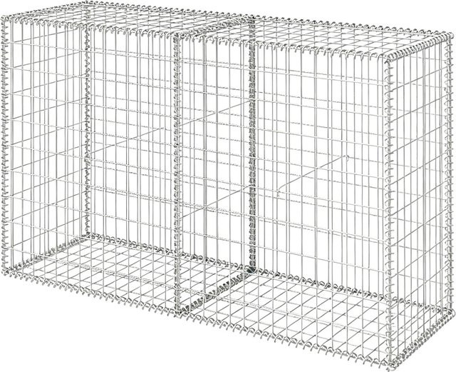 Relaxdays Gabione aus feuerverzinktem Stahl in Silber, B/T/H: 150 x 50 x 100 cm - Bild 1