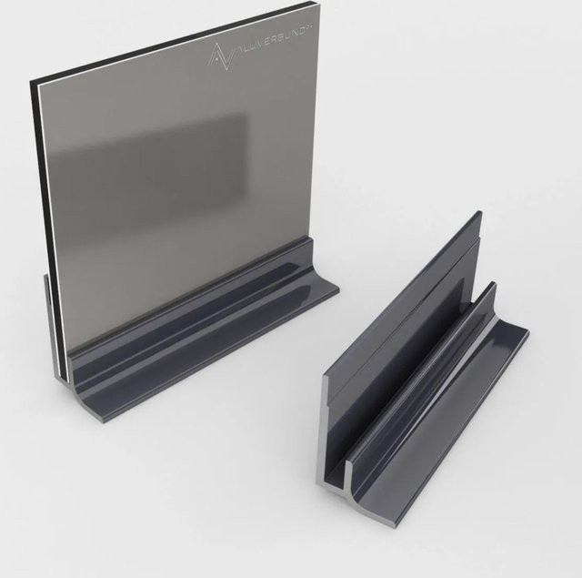 Aluverbund24 Sockelprofil für Alu Verbundplatte aus Aluminium in Anthrazit RAL7016, Länge: 200 cm - Bild 1