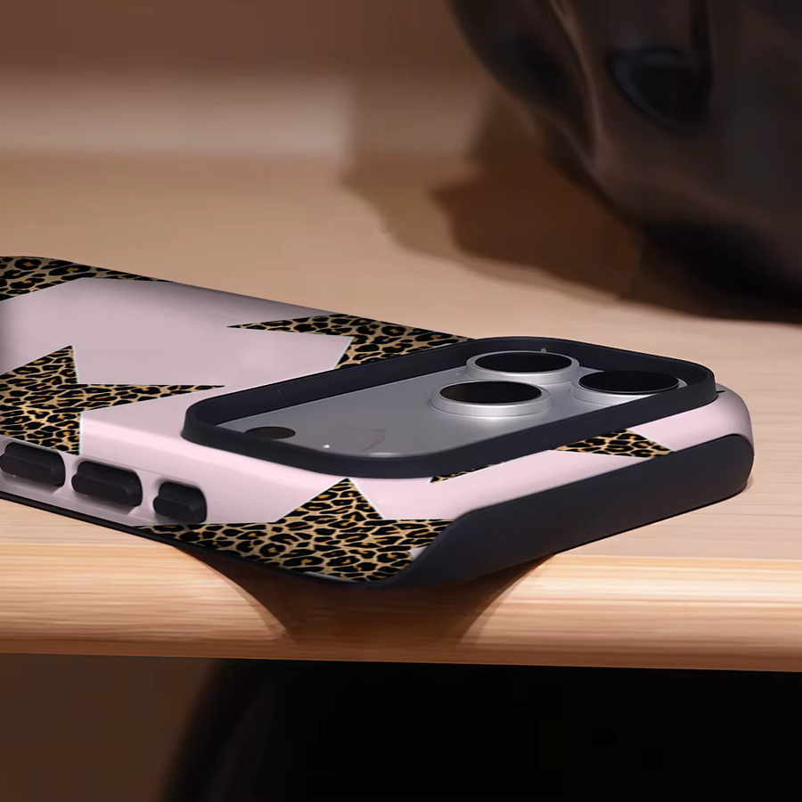 Aegis Schutzhülle mit magnetischem Bumper für iPhone 17 16 15 14 Plus 13 Pro Max aus hartem PC mit Leoparden-Sternenmuster - Bild 4