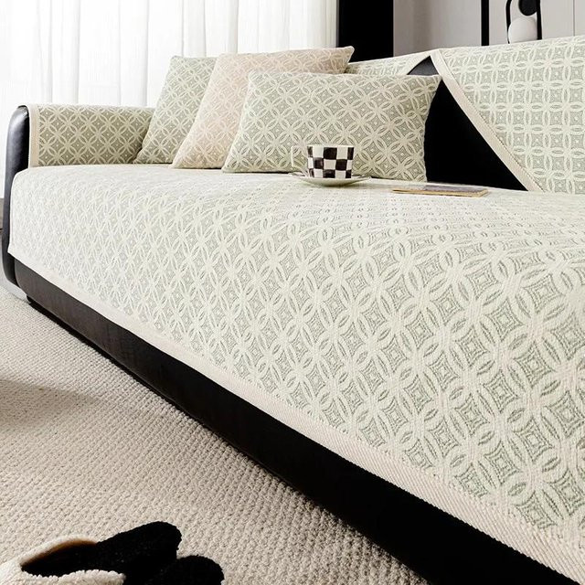 Modernes Chenille-Sofakissen in Beige, quadratisches Sitzkissen für Rückenlehne, B/B: 70 x 70 cm - Bild 1