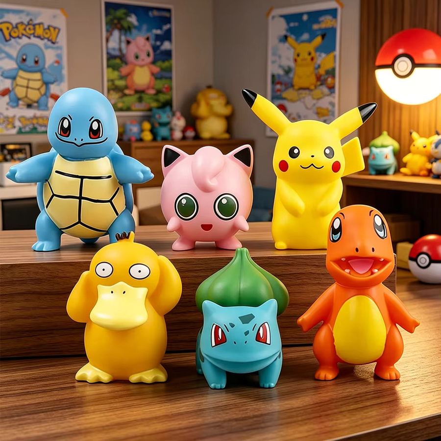 Bandai Pokémon Anime-Figuren, 6-teiliges Set, Taschenmonster-Modell - Bild 3