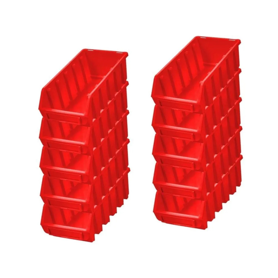 PROREGAL Sichtlagerbox Set 10 Stück, Rot, H x B x T: 7,5 x 11,6 x 21,2 cm - Bild 2