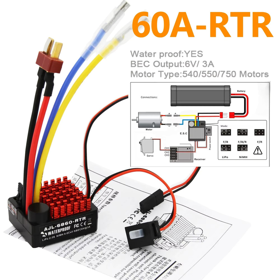 NEEBRC 550 Bürstenmotor 60 A ESC 2-3S, 1/10, Modellteile - Bild 3