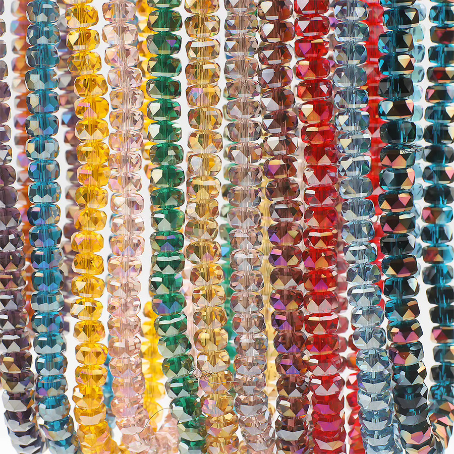 ZHUBI Kristallglas-Radperlen, AB-Farbe, 5x8mm, Bunt, Unisex - Bild 4