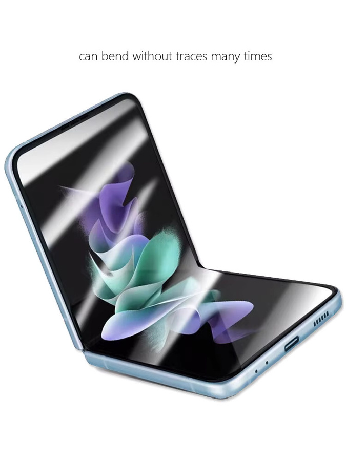 3er Pack TPU Hydrogel HD Displayschutzfolie für Samsung Galaxy Z Flip 3, Z Flip 4 und Z Flip 5 5G, Full Cover, transparent - Bild 4