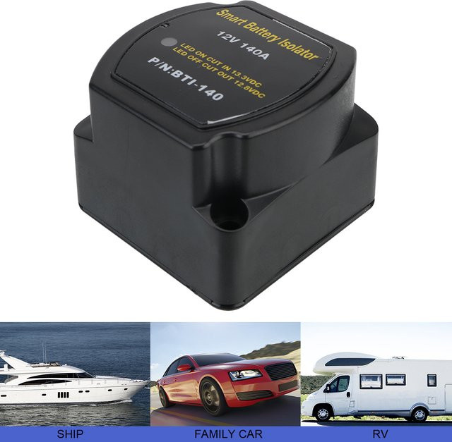 Auto Smart Battery Isolator Relais VSR für Wohnmobil-Autozubehör, Spannungsempfindliche Geteilte Ladung, Schwarz - Bild 1