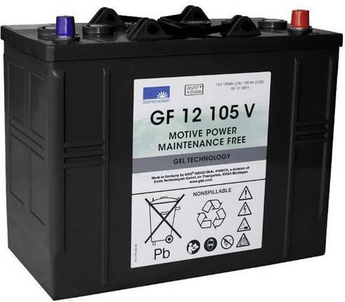 GNB Sonnenschein GF 12 105V Blei-Gel Akku 12V 105Ah Schwarz B/H/T: 345 x 283 x 174 mm Konuspol Wartungsfrei - Bild 1