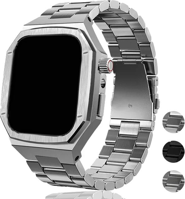 FancyWrist Uhrenarmband mit Gehäuse, Edelstahl, Silber, Apple Watch - Bild 1