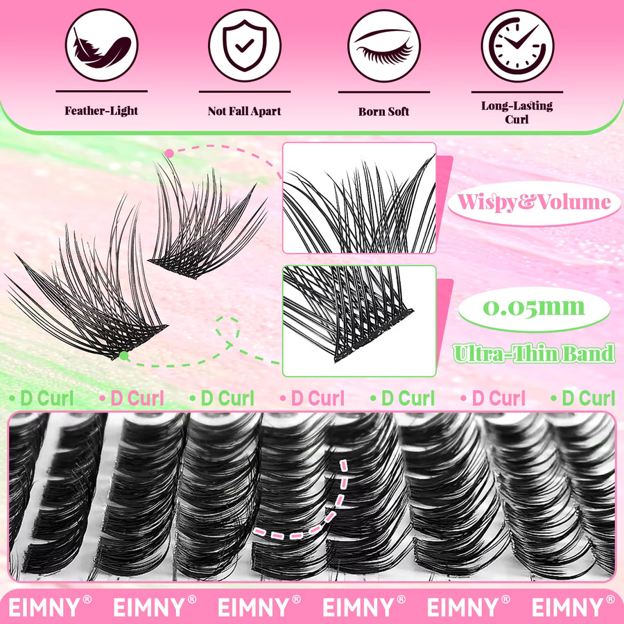 Eimny Wimpernverlängerungsset, 450-teilig, Multi-Style - Bild 4
