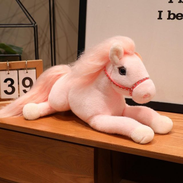Rosa Pony Puppe Plüschtier, weißes Pferd, 50cm - Bild 1