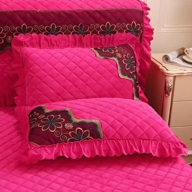WTEMPO Kissenbezug-Set aus dickem Milchsamt und Baumwolle, Rosa, B/H: 48 x 74 cm - Bild 1